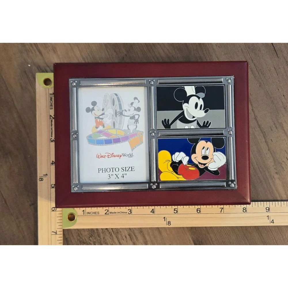 Walt Disney World Mickey Mouse Photo Wood Trinket Jewelry Keepsake Box